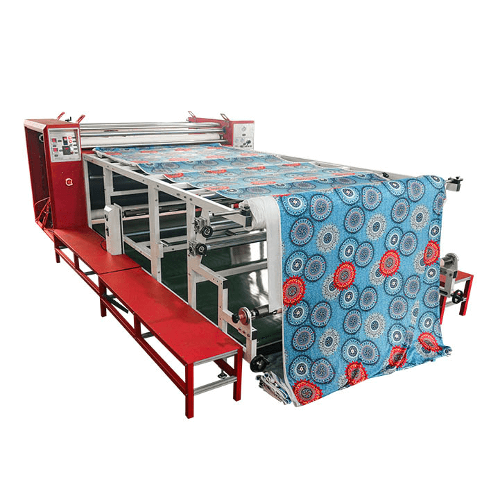What are the dimensions of the Roller Heat Transfer Machine?